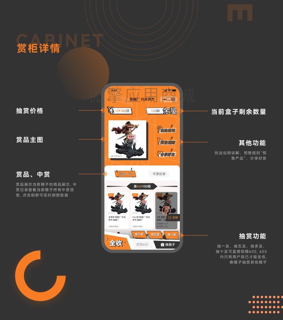 賞柜詳情，抽賞價(jià)格，賞品主圖，當(dāng)前盒子剩余數(shù)量